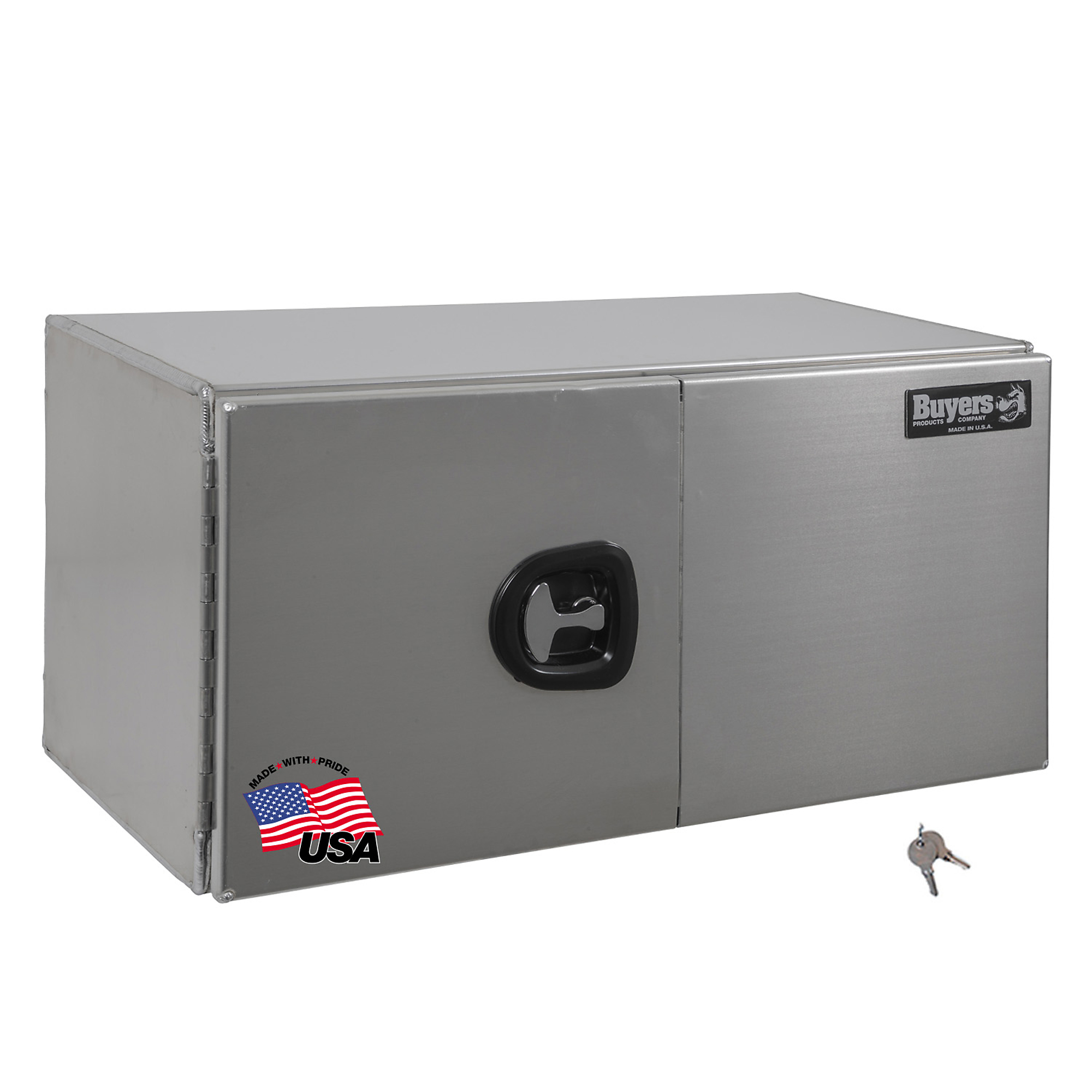 Buyers Products, 60x24x24 Double Door Underbody Truck Tool Job Storage Box, Width 60 in, Material Aluminum, Color Finish Smooth Silver, Model# 1705345